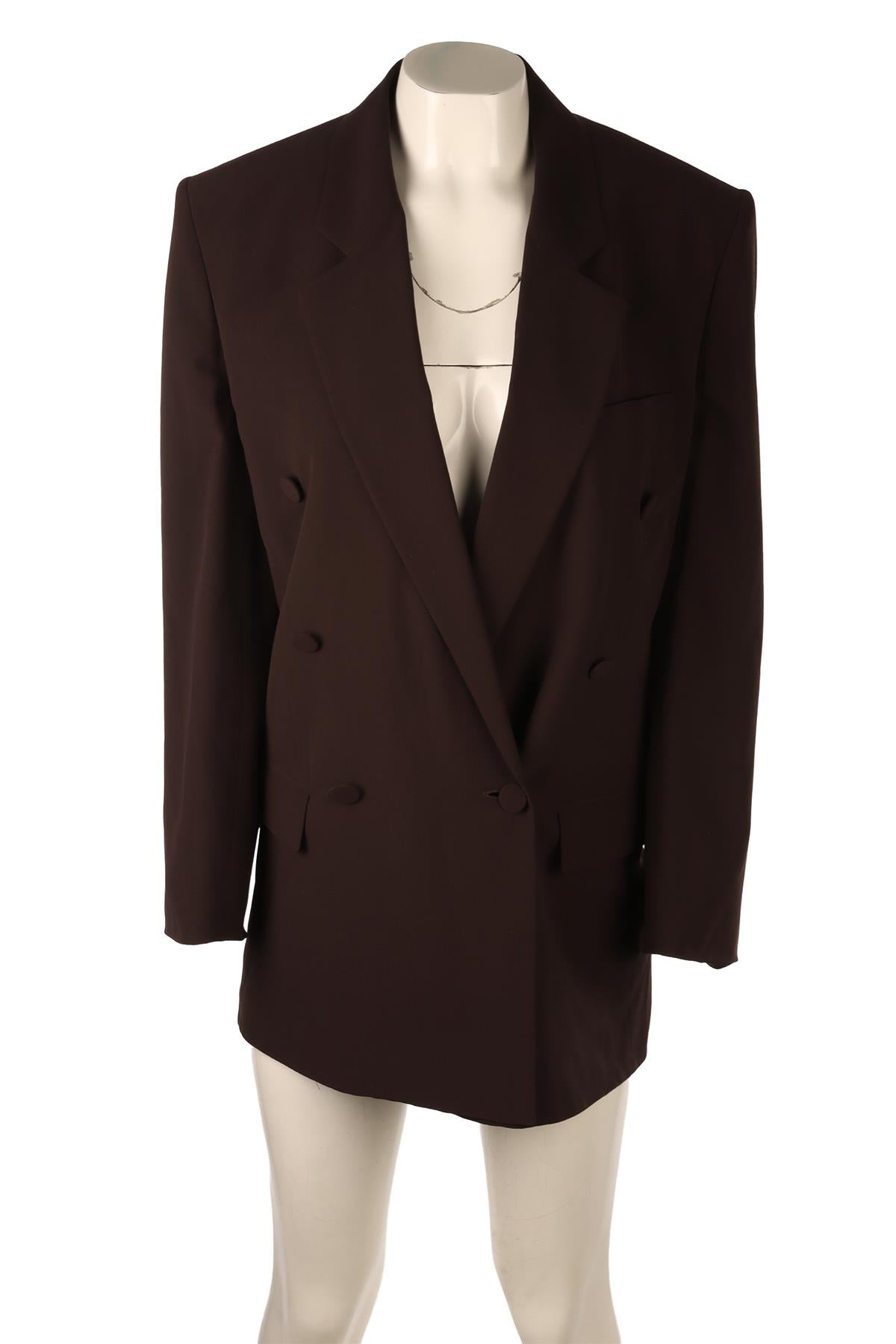 SAINT LAURENT BROWN SILK BLAZER FR 36 UK 8