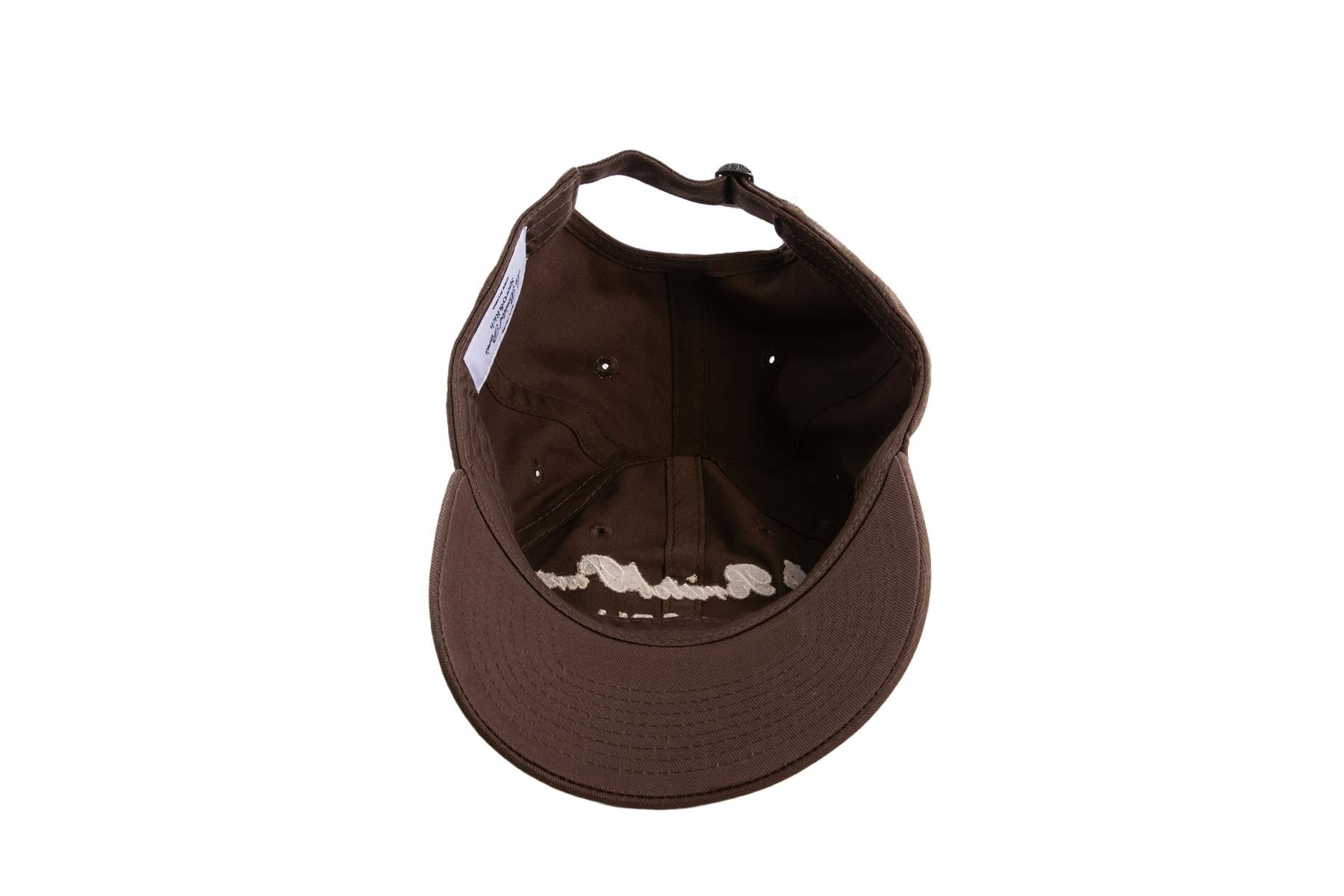 SPORTY & RICH + LE BRISTOL PARIS BROWN COTTON BASEBALL CAP ONE SIZE