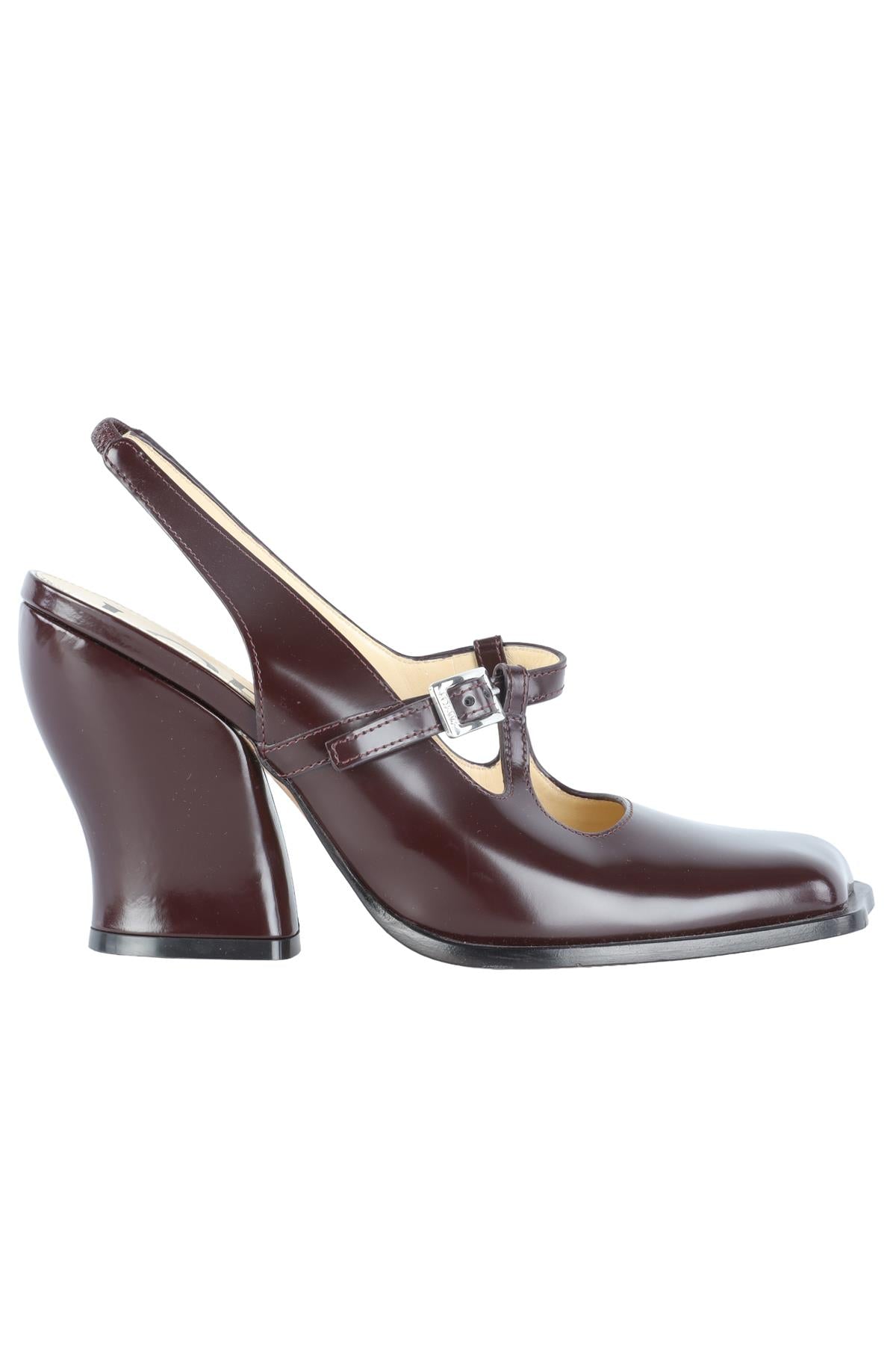 LOEWE BURGUNDY ONDA LEATHER PUMPS EU 39 UK 6 US 9