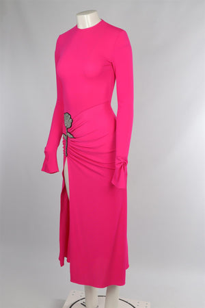 DAVID KOMA PINK JERSEY MIDI DRESS UK 8