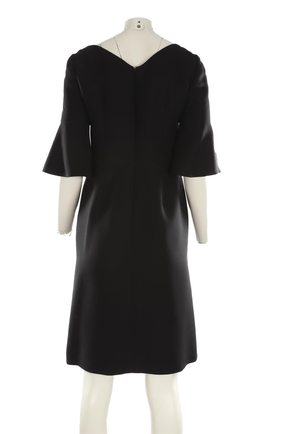 FENDI BLACK WOOL MIDI DRESS IT 42 UK 10