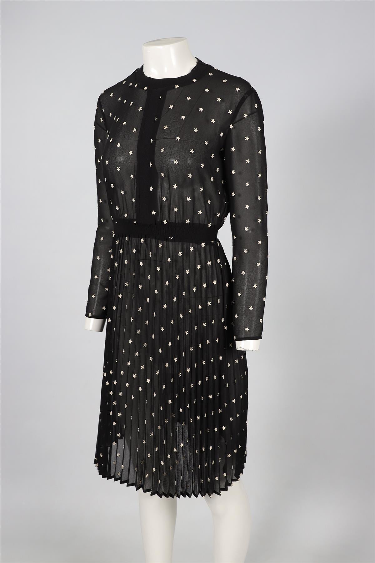 MAJE BLACK CREPE MINI DRESS UK 10