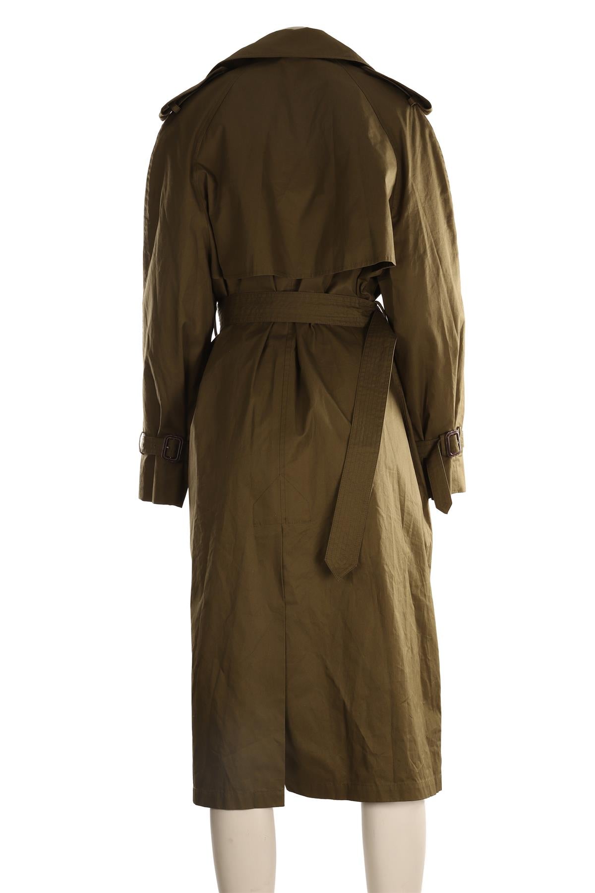 WARDROBE NYC GREEN COTTON TRENCH COAT XSMALL