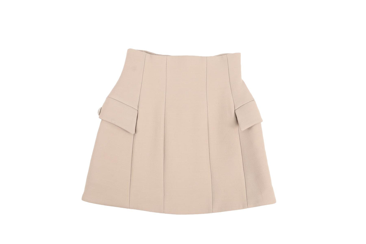ALESSANDRA RICH GREY WOOL MINI SKIRT IT 38 UK 6