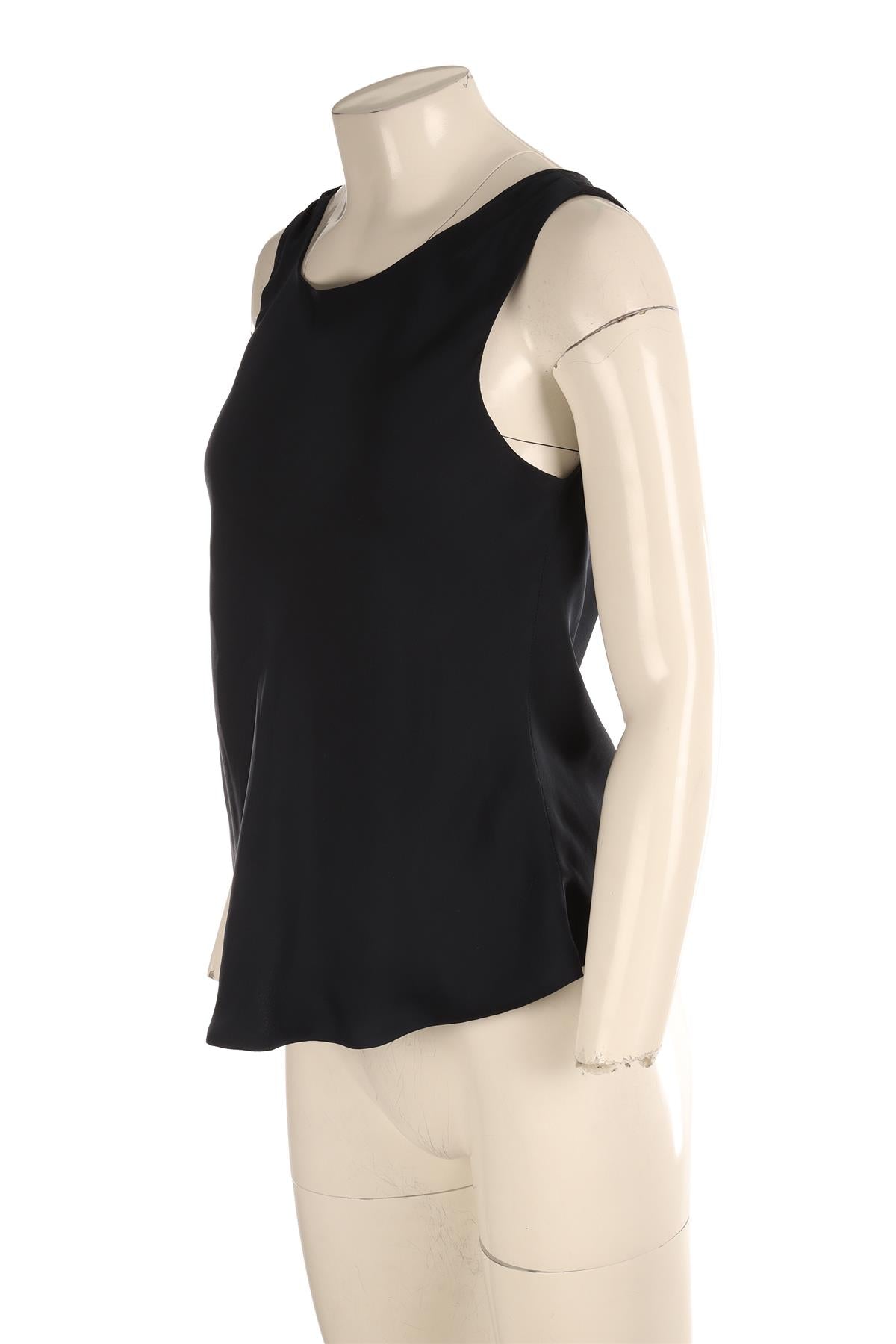 GIORGIO ARMANI NAVY SILK TOP IT 44 UK 12