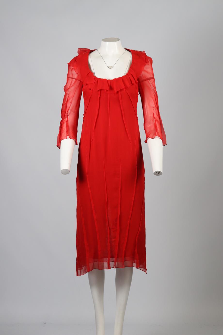 DOLCE & GABBANA SILK MIDI DRESS IT 42 UK 10