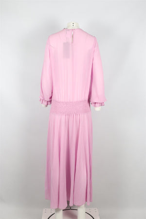 PREEN LINE BY THORNTON BREGAZZI PINK CHIFFON MAXI DRESS SMALL