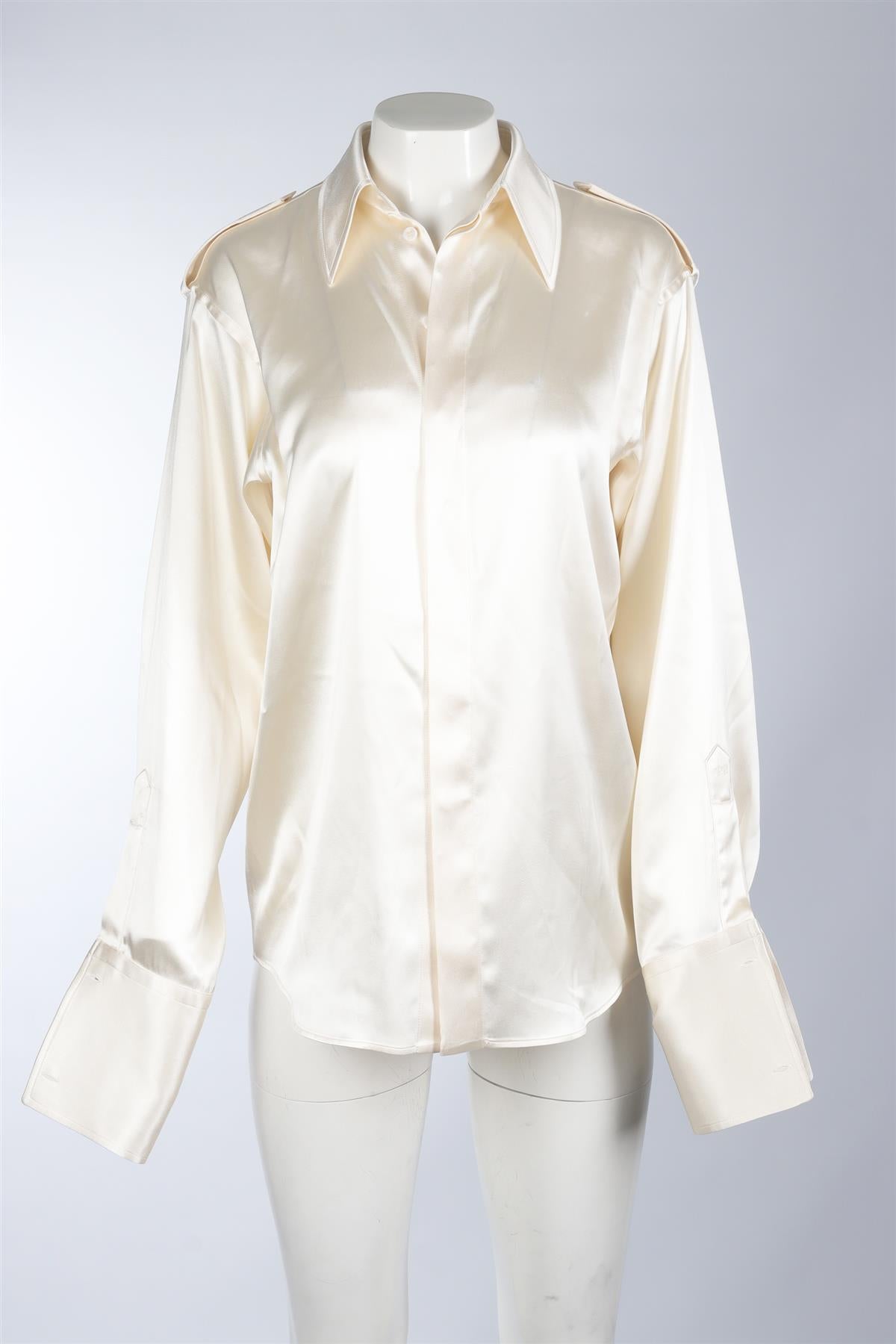 PHOEBE PHILO CREAM SILK SHIRT FR 34 UK 6