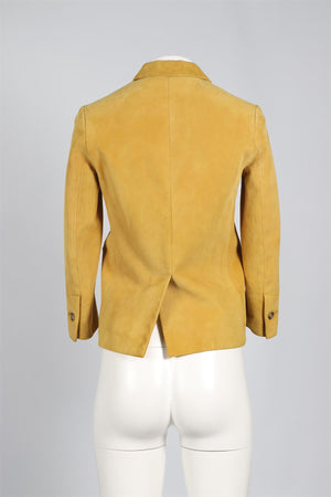 YVES SALOMON YELLOW SUEDE BLAZER XSMALL