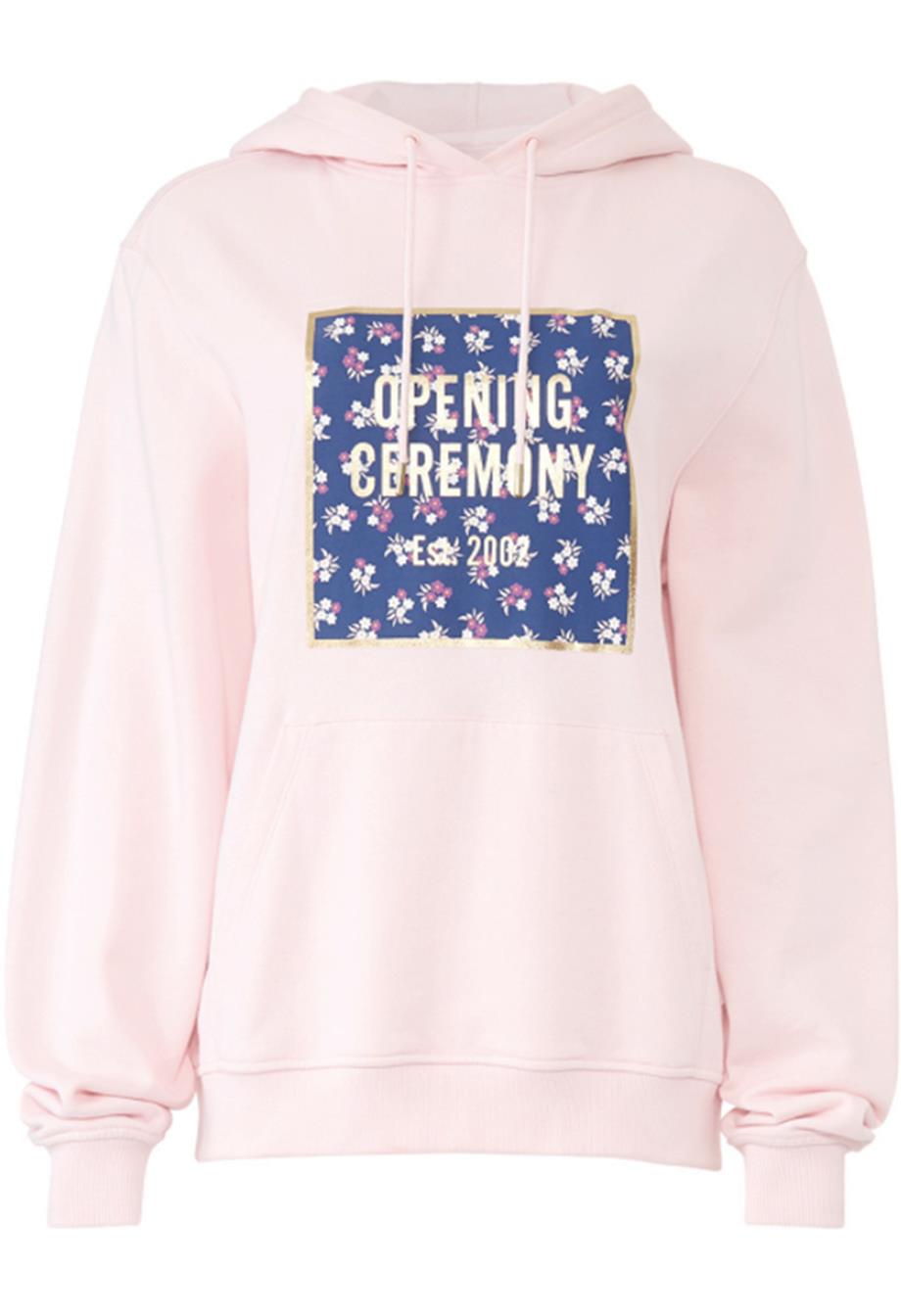 OPENING CEREMONY OVERSIZED PRINTED COTTON JERSEY HOODIE LARGE
