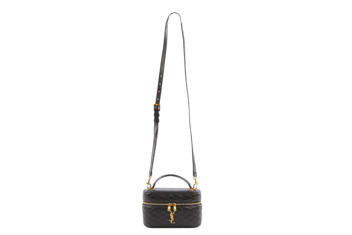 SAINT LAURENT BLACK GABY VANITY LEATHER SHOULDER BAG