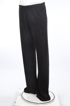 ETERNE BLACK COTTON TRACK PANTS MEDIUM