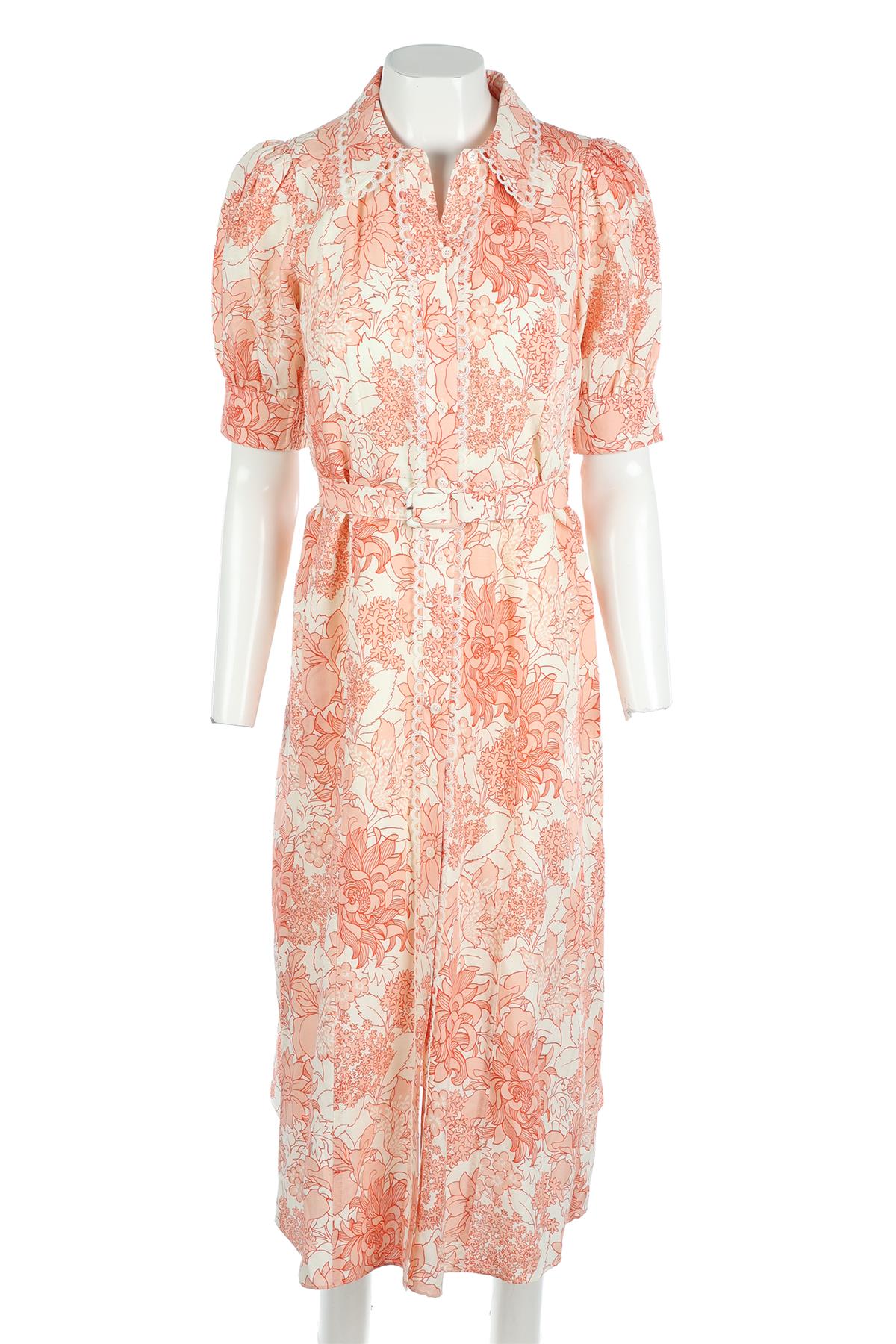 ME+EM ORANGE LINEN MAXI DRESS UK 10