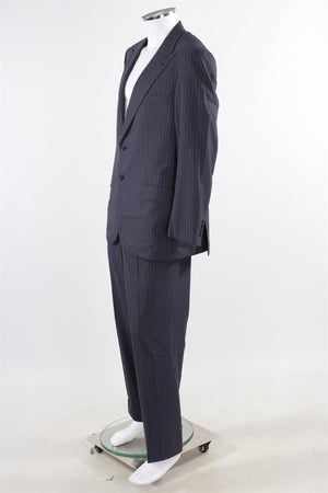 BRONI SUPER150S NAVY BLUE MEN'S WOOL TWO PIECE SUIT IT 52 UK/US 42