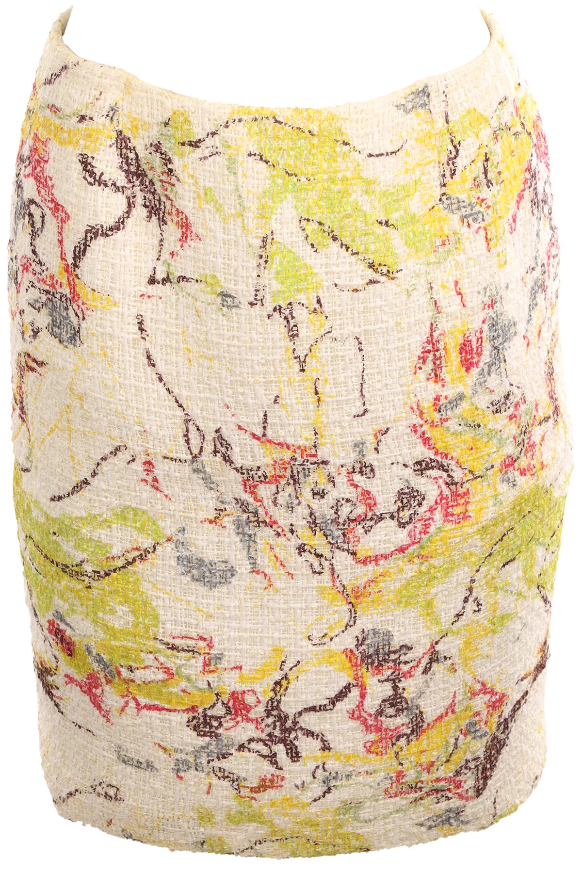 CHRISTIAN LACROIX MULTI VINTAGE TWEED MINI SKIRT UK 8
