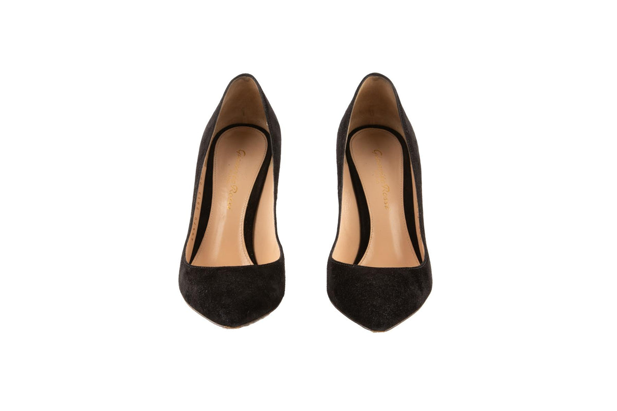 GIANVITO ROSSI BLACK SUEDE PUMPS EU 35.5