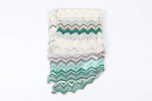 M MISSONI GREEN CROCHET SCARF