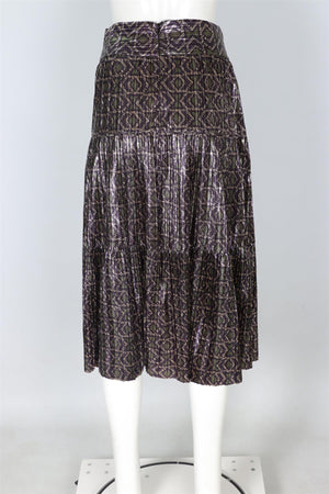BA&SH PURPLE SATIN MIDI SKIRT UK 8