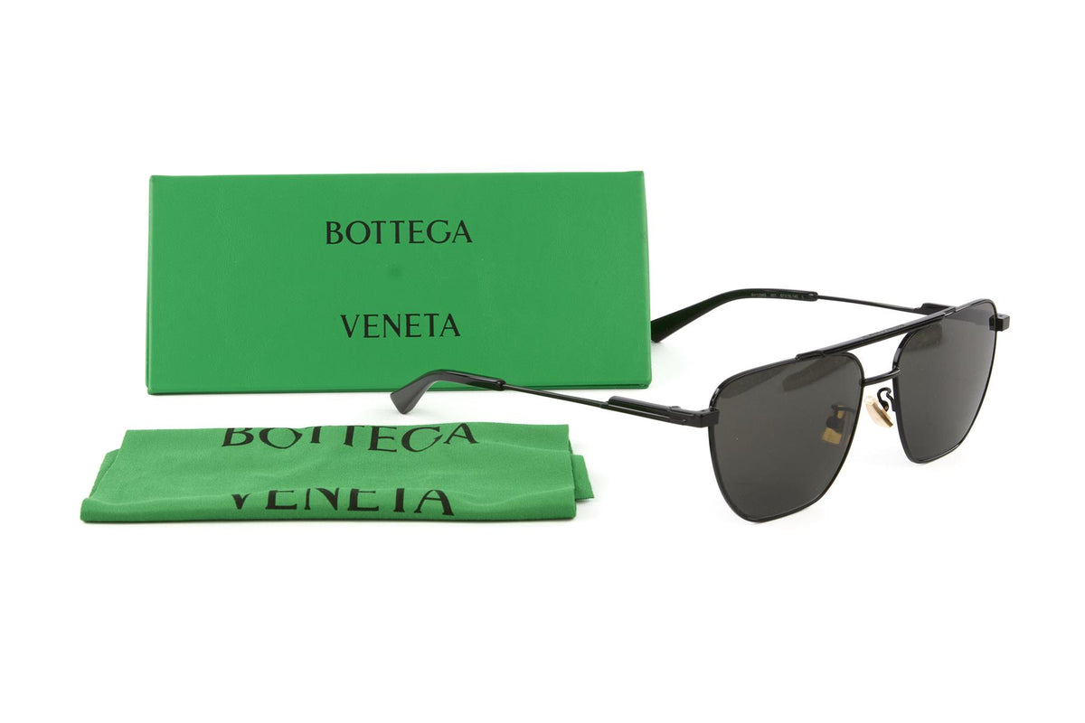 BOTTEGA VENETA BLACK D FRAME METAL SUNGLASSES