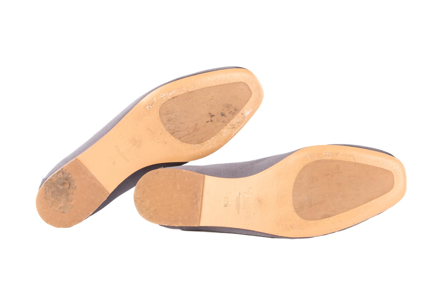 LE MONDE BERYL NAVY SATIN BALLET FLATS EU 38.5 UK 5.5 US 8.5