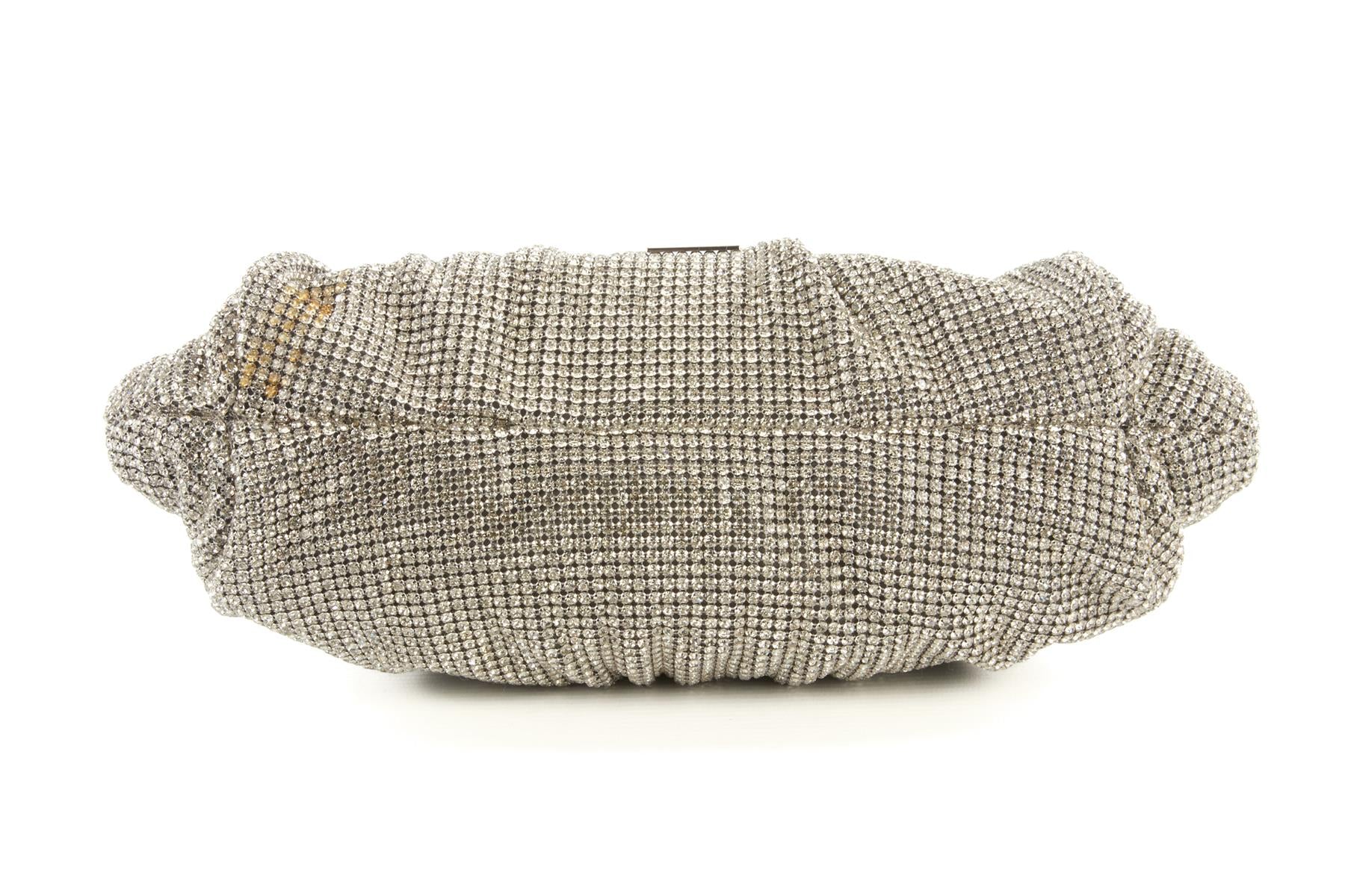CULT GAIA SILVER JAALA CRYSTAL CLUTCH