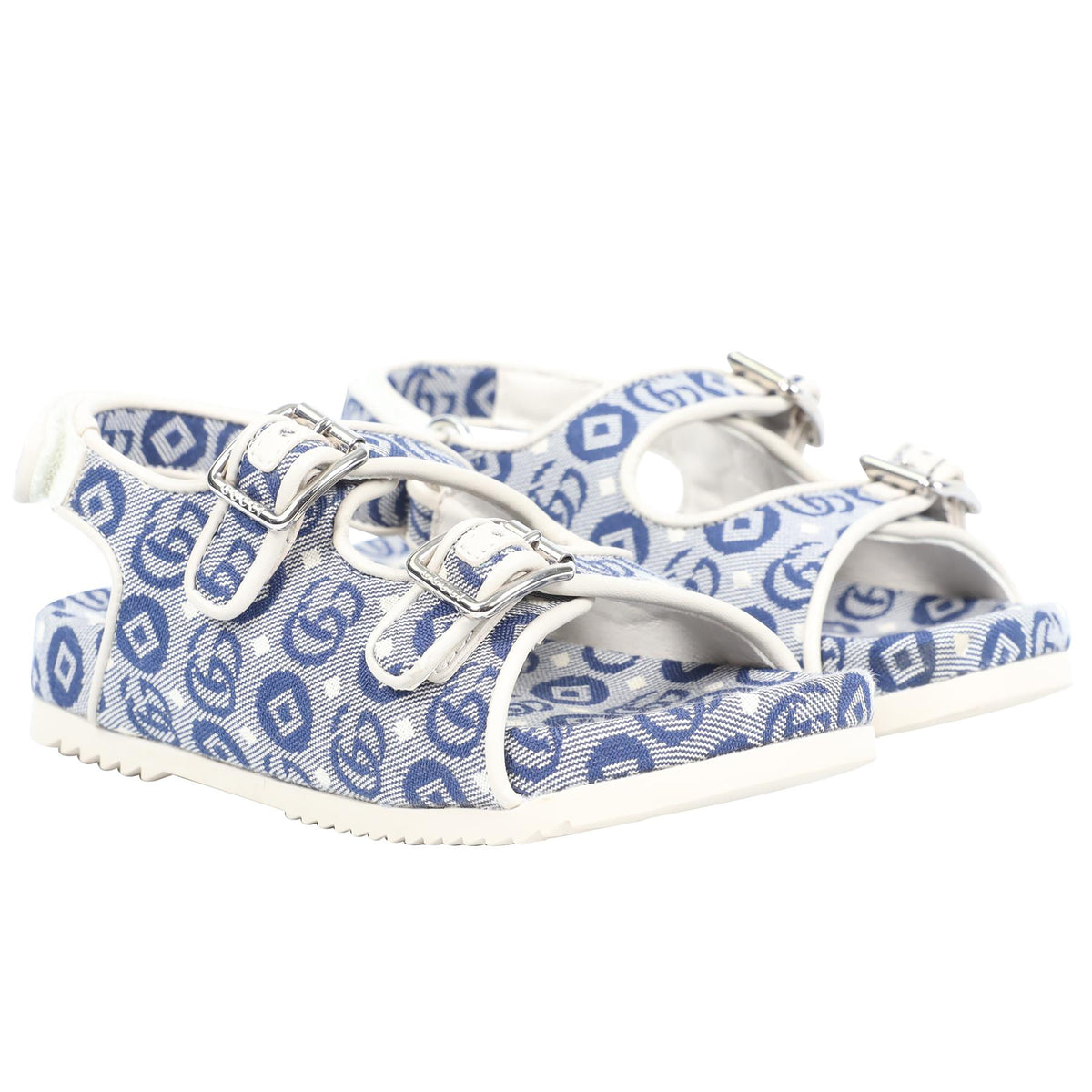 GUCCI BLUE KIDS GIRLS GG CANVAS SANDALS EU 26 UK 8.5 US 9.5
