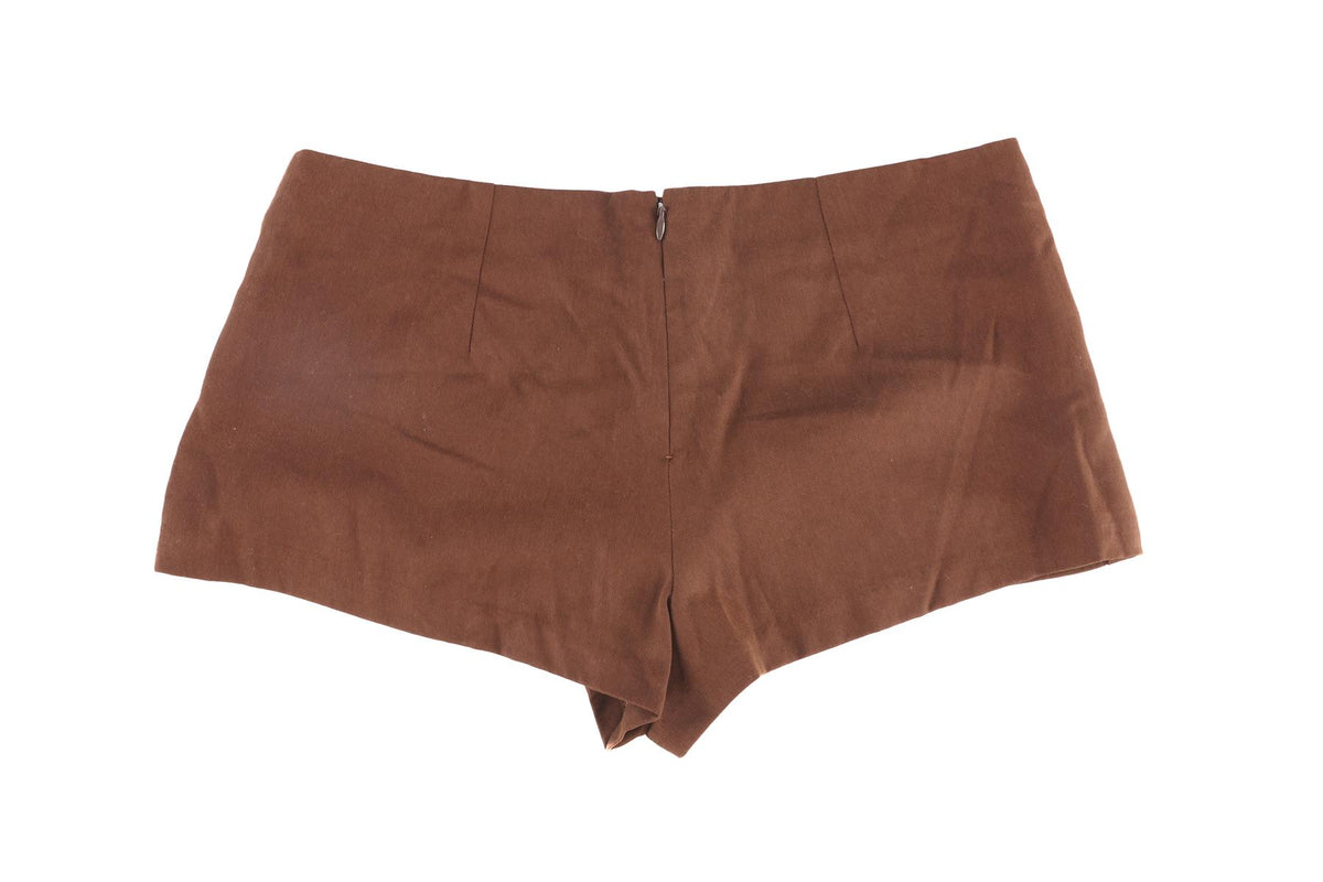 REFORMATION BROWN WOVEN SHORTS US 4 UK 8