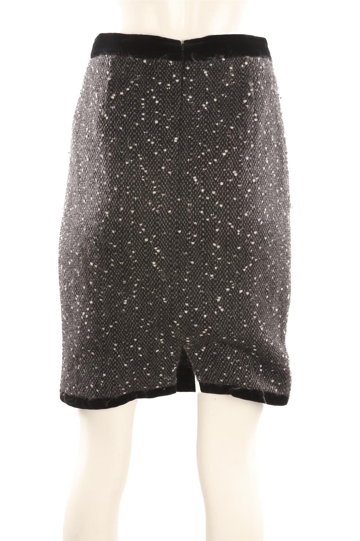 FONTANA COUTURE GREY WOOL MINI SKIRT IT 42 UK 10