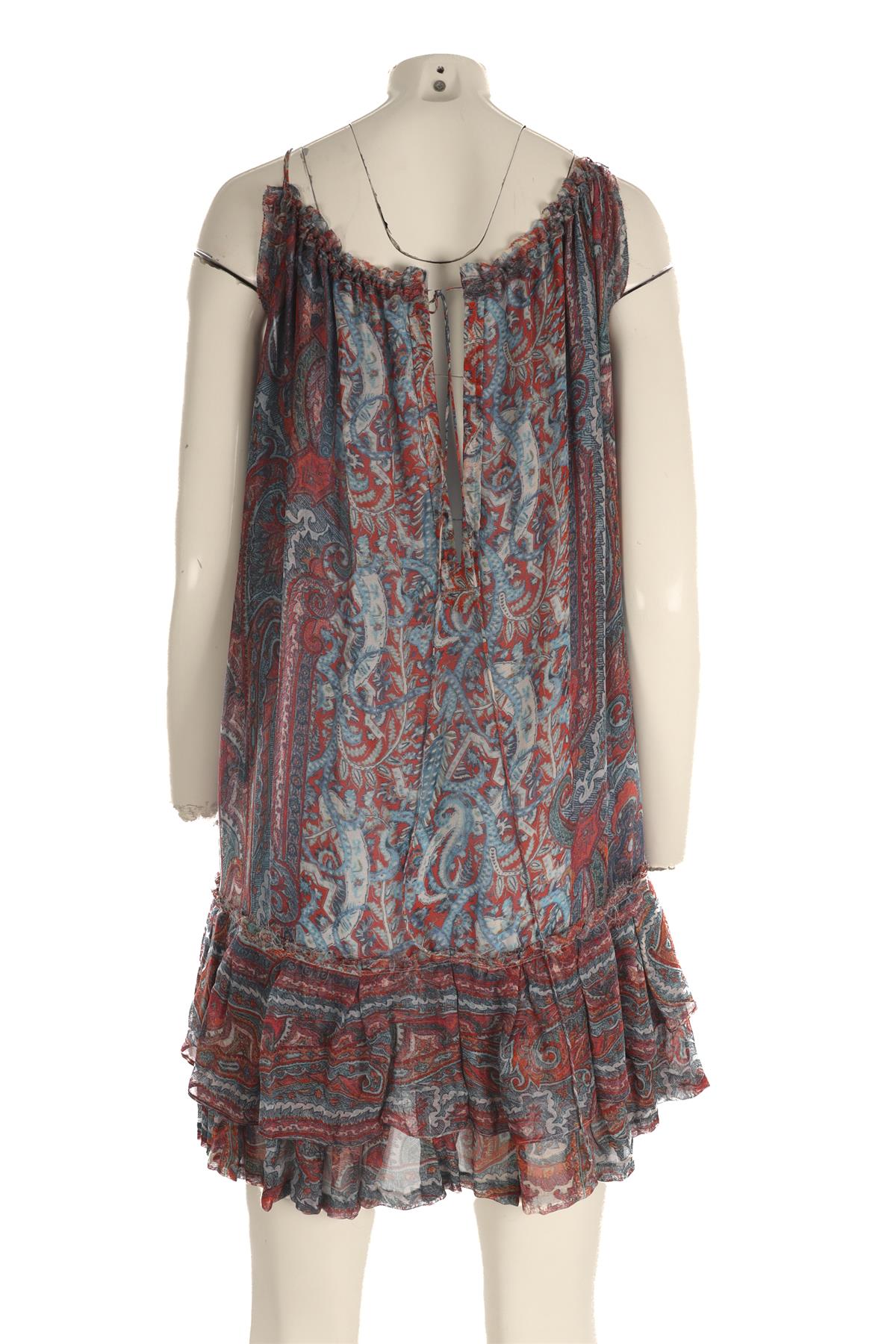 ISABEL MARANT BLUE SILK MINI DRESS FR 36 UK 8
