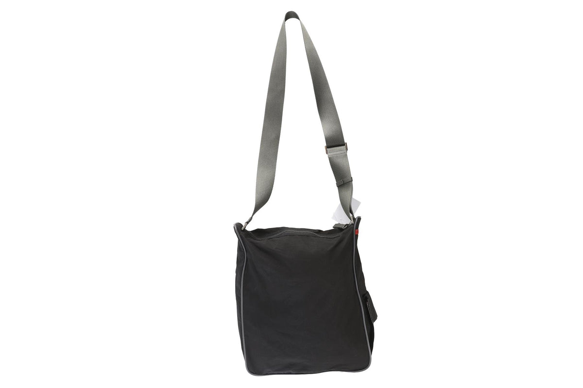 PRADA BLACK LINEA ROSSA NYLON CROSSBODY BAG