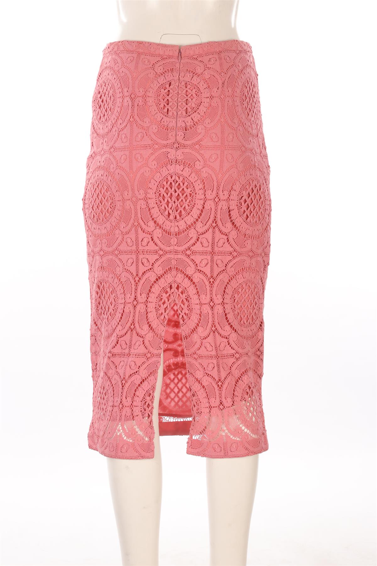 BURBERRY PINK LACE MIDI SKIRT IT 42 UK 10