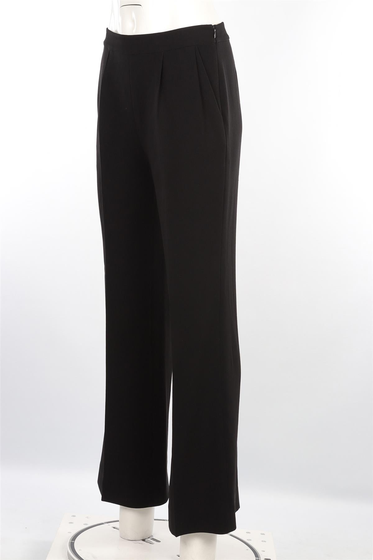 DIANE VON FURSTENBERG BLACK CREPE STRAIGHT LEG PANTS US 6 UK 10