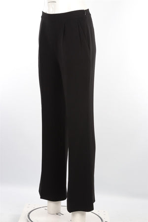 DIANE VON FURSTENBERG BLACK CREPE STRAIGHT LEG PANTS US 6 UK 10