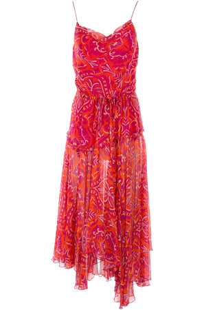 DIANE VON FURSTENBERG MULTI SILK MAXI DRESS US 4