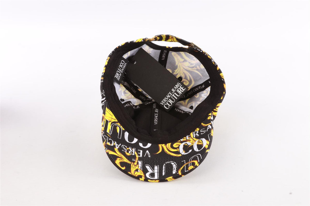 VERSACE JEANS COUTURE BLACK COTTON BASEBALL CAP ONE SIZE