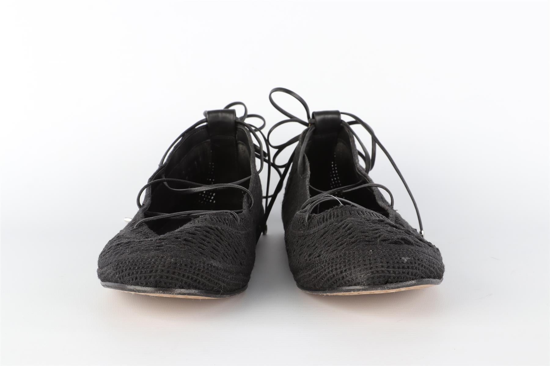 ISABEL MARANT BLACK FABRIC BALLET FLATS EU 41 UK 8 US 11