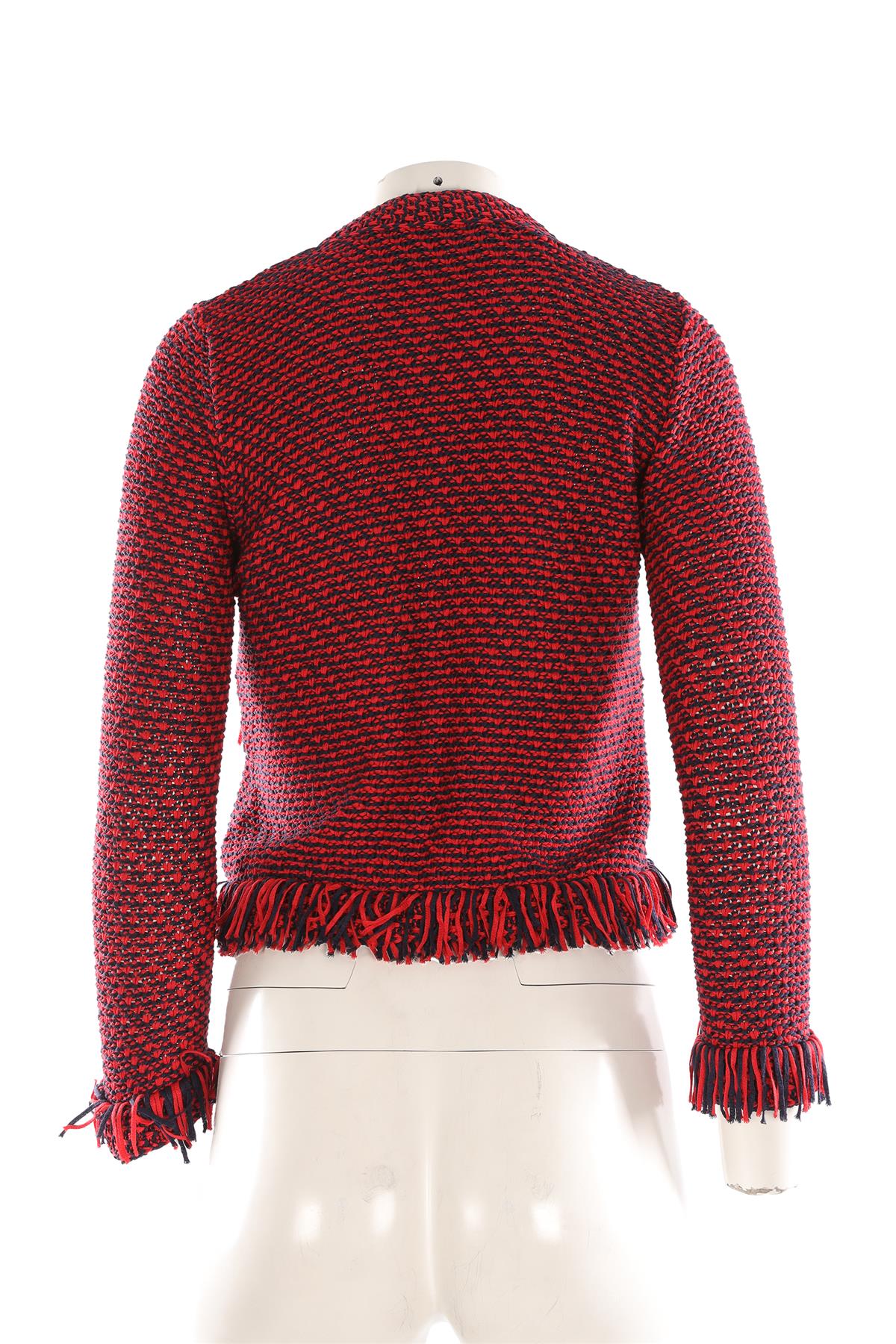 CH CAROLINA HERRERA RED KNIT JACKET SMALL