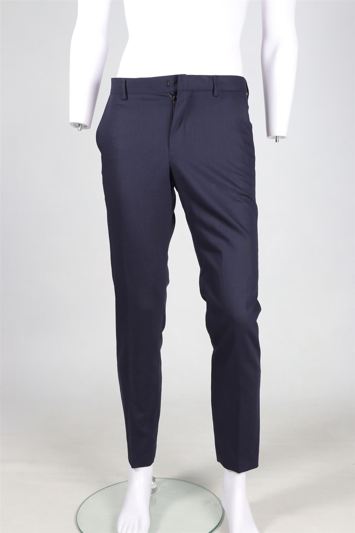 PAUL SMITH NAVY MEN'S WOOL STRAIGHT LEG PANTS W 30