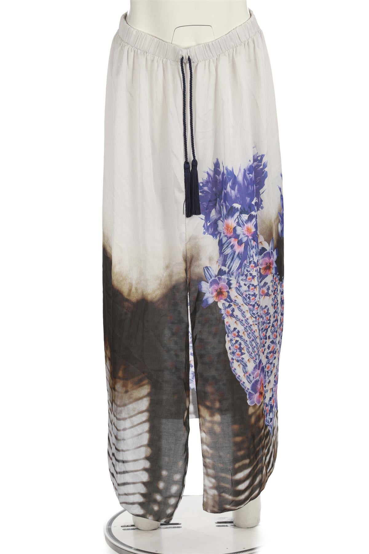 ROBERTO CAVALLI BEACHWEAR MULTI SATIN MAXI SKIRT ONE SIZE