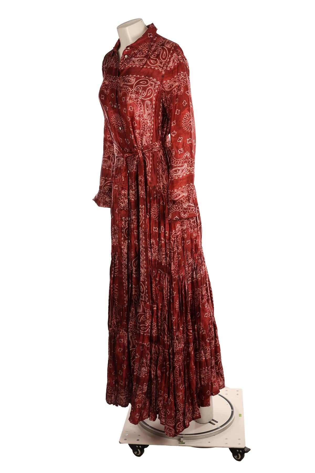 GOLDEN GOOSE RED SATIN MAXI DRESS IT 44 UK 12