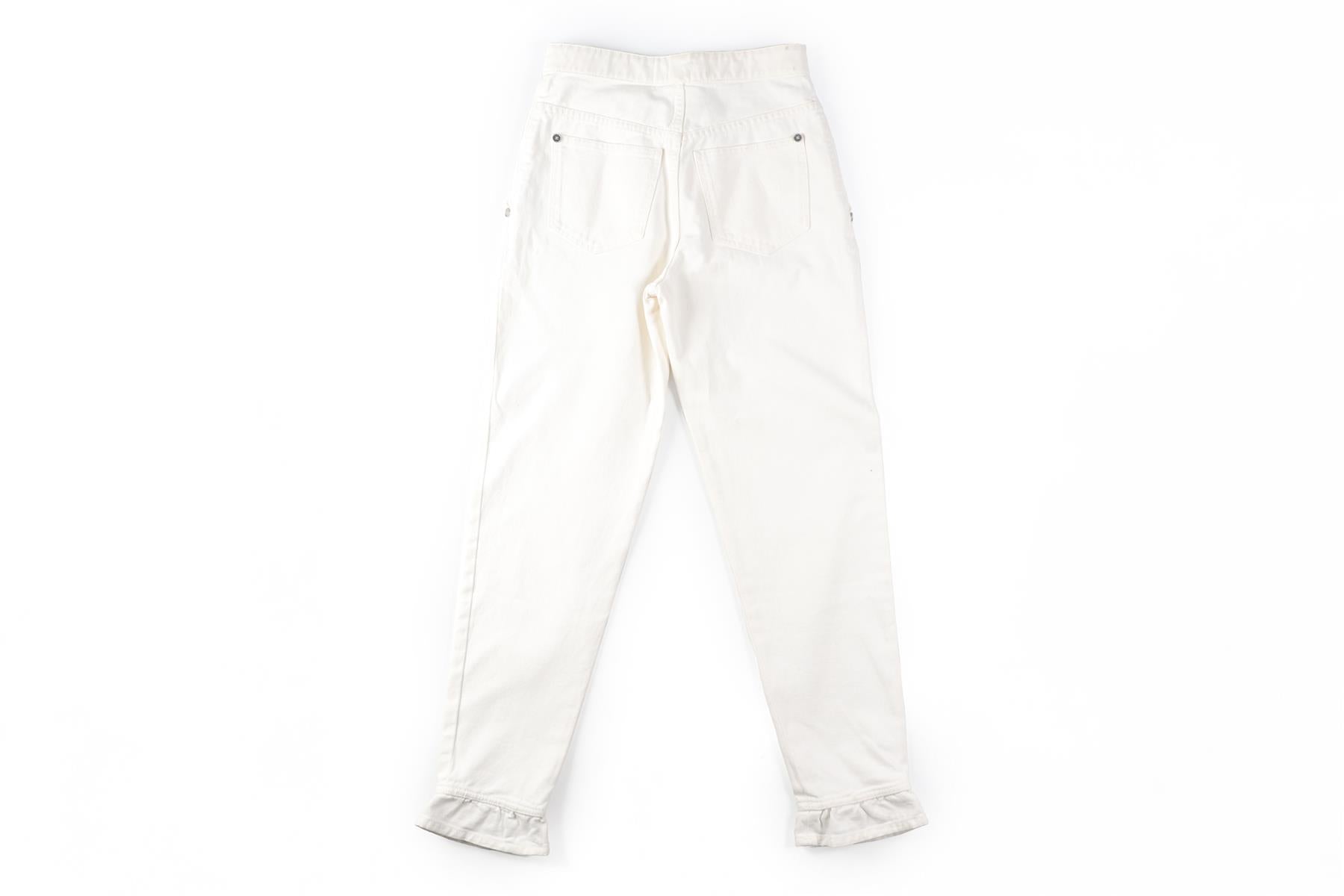 CHANEL WHITE 2022 HIGH RISE TAPERED JEANS FR 36 UK 8