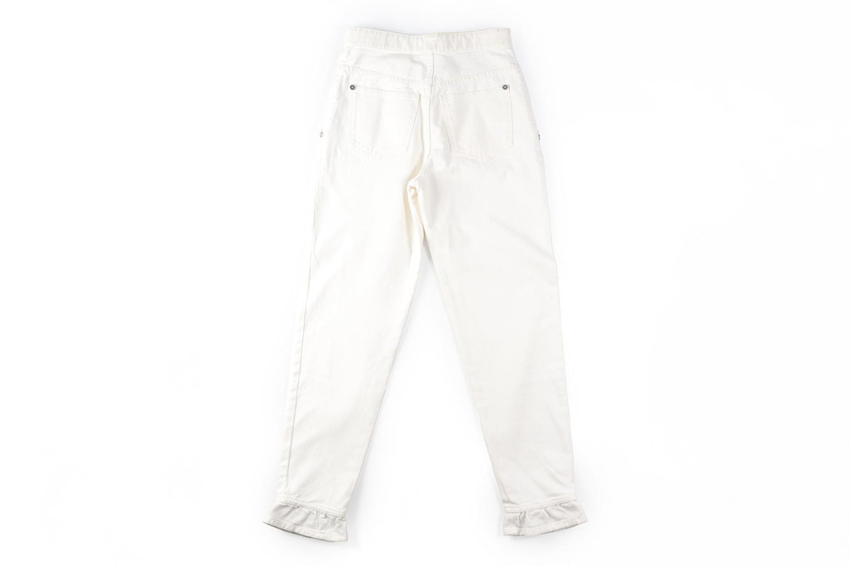 CHANEL WHITE 2022 HIGH RISE TAPERED JEANS FR 36 UK 8