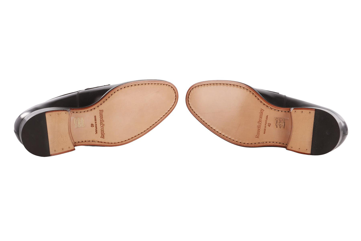 RUSSELL & BROMLEY BLACK MEN'S HAYTON LEATHER LOAFERS EU 40 UK 7