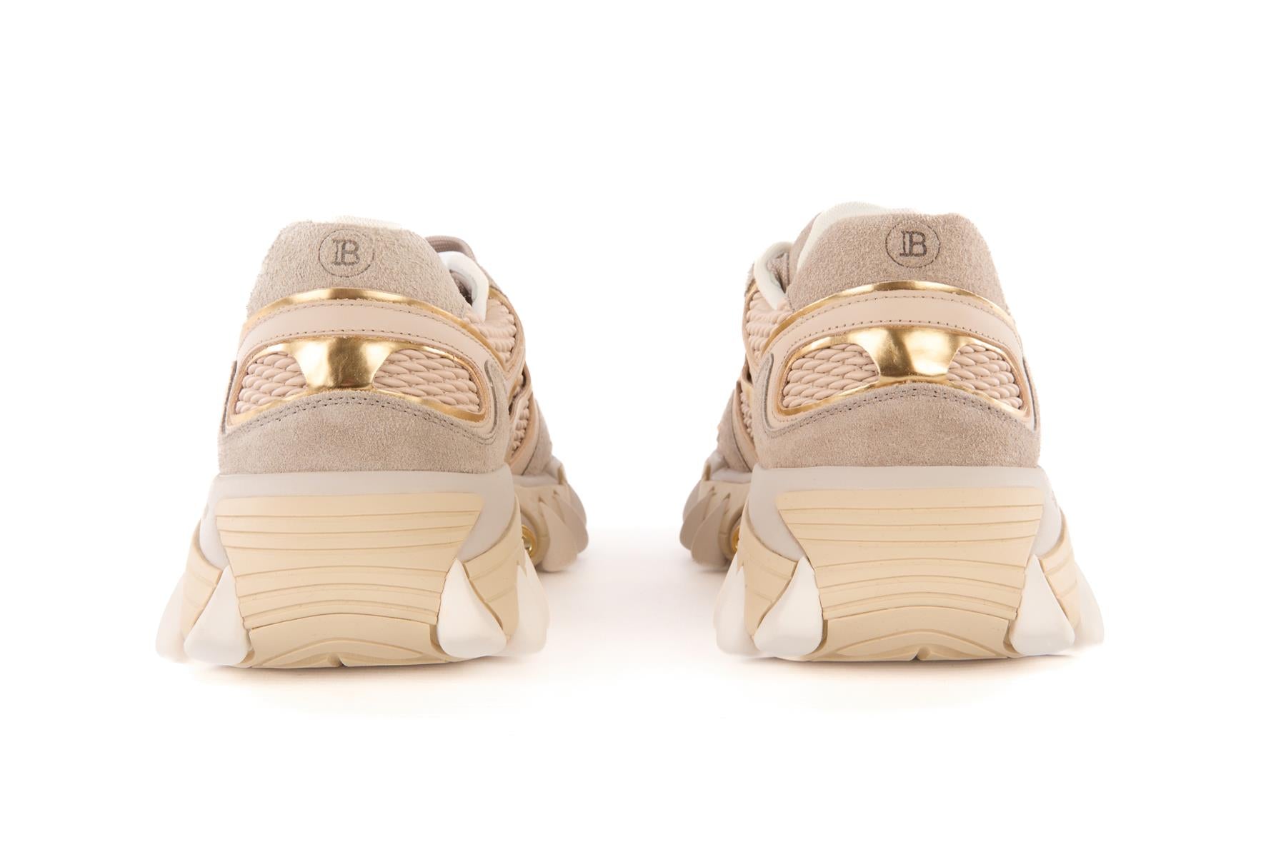 BALMAIN GREY B-EAST SUEDE SNEAKERS EU 38 UK 5 US 8