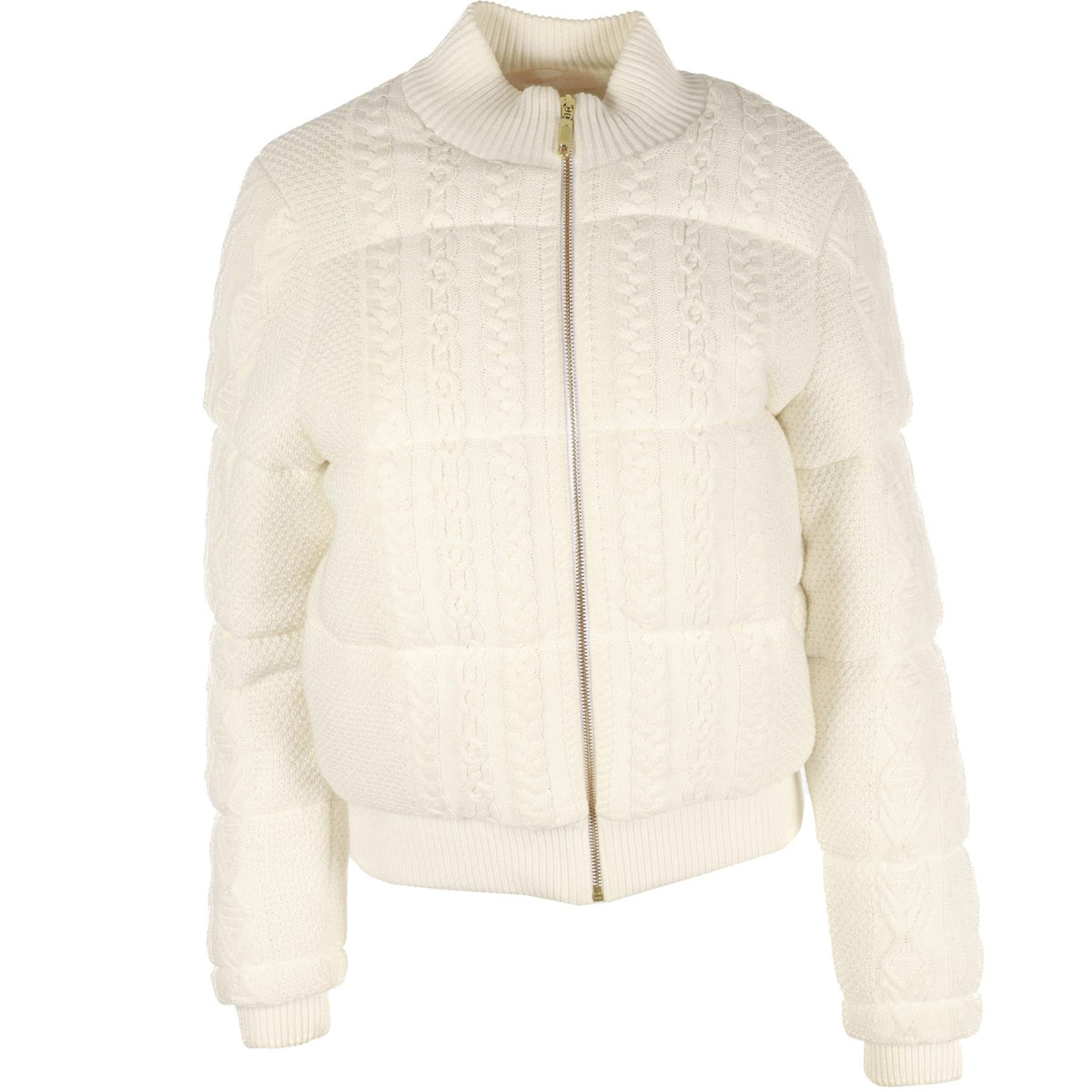 LOVESHACKFANCY WHITE PADDED KNIT JACKET SMALL