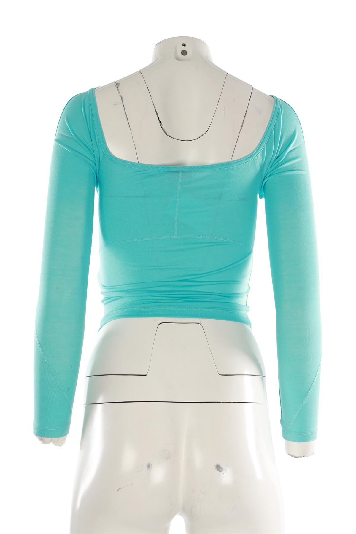 JACQUEMUS BLUE JERSEY TOP XSMALL