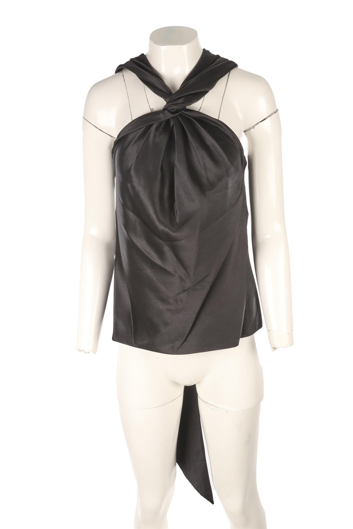 ALEXANDER MCQUEEN BLACK 2007 SILK TOP IT 42 UK 10