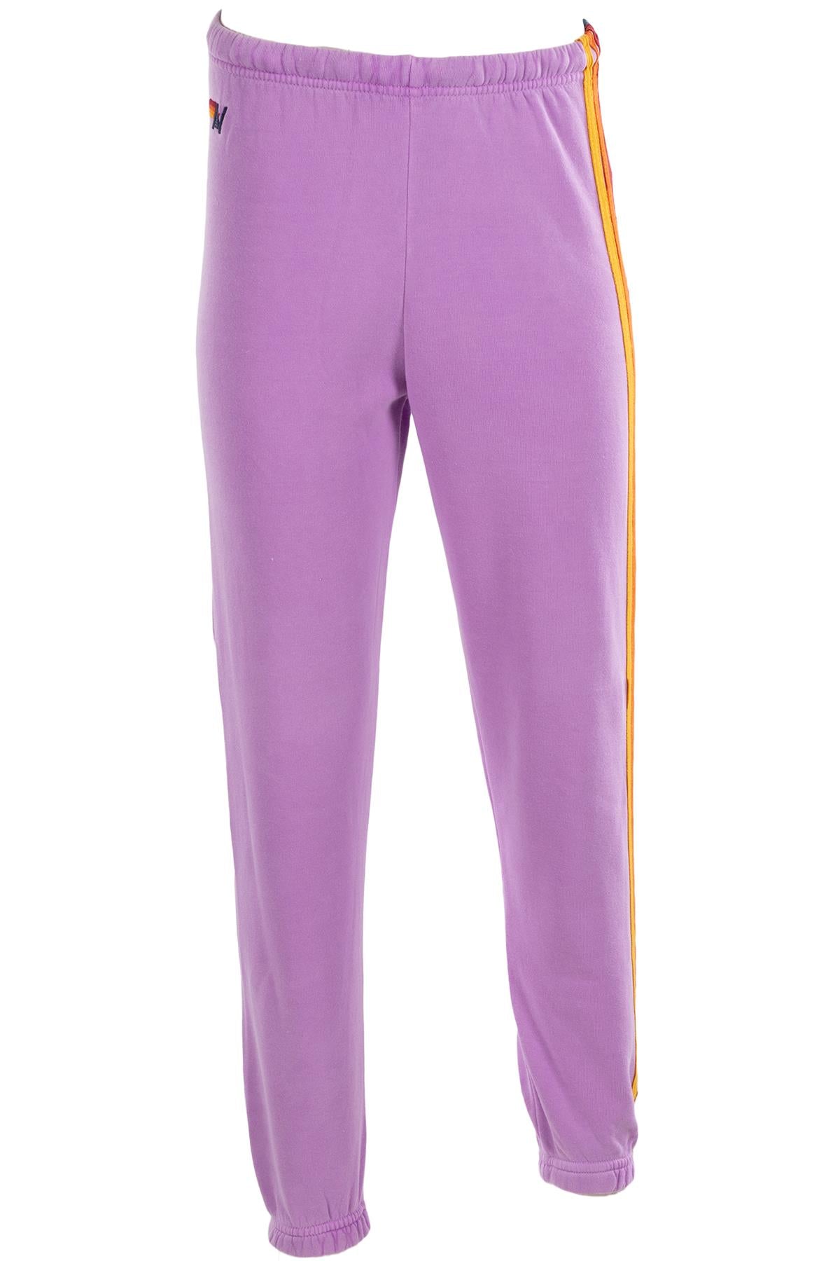 AVIATOR NATION PURPLE COTTON TRACK PANTS XSMALL