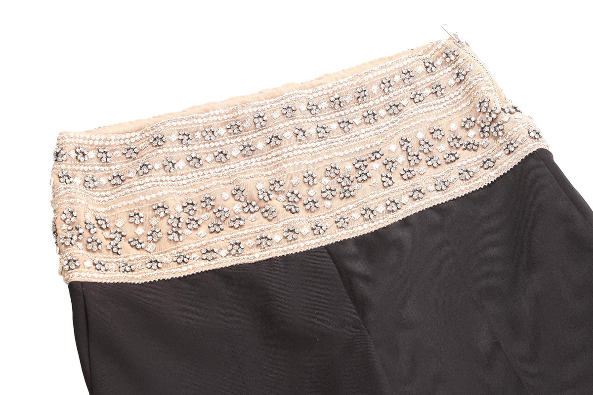 STELLA MCCARTNEY BLACK WOOL STRAIGHT LEG PANTS IT 36 UK 4