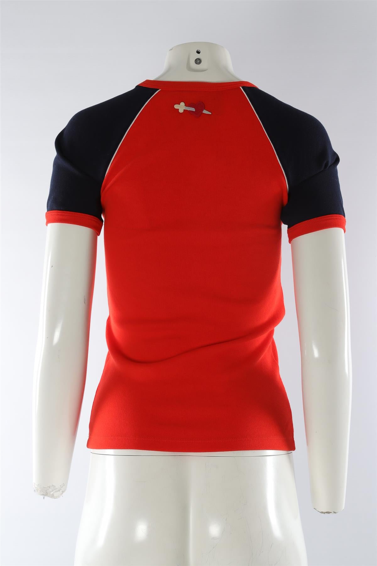 GUCCI RED COTTON TOP XSMALL